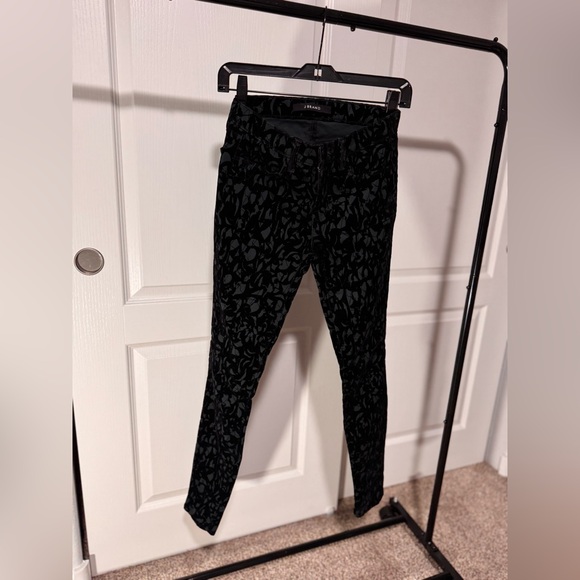 J brand black velvet Patterned Women's Pants Size 25 - Picture 8 of 8